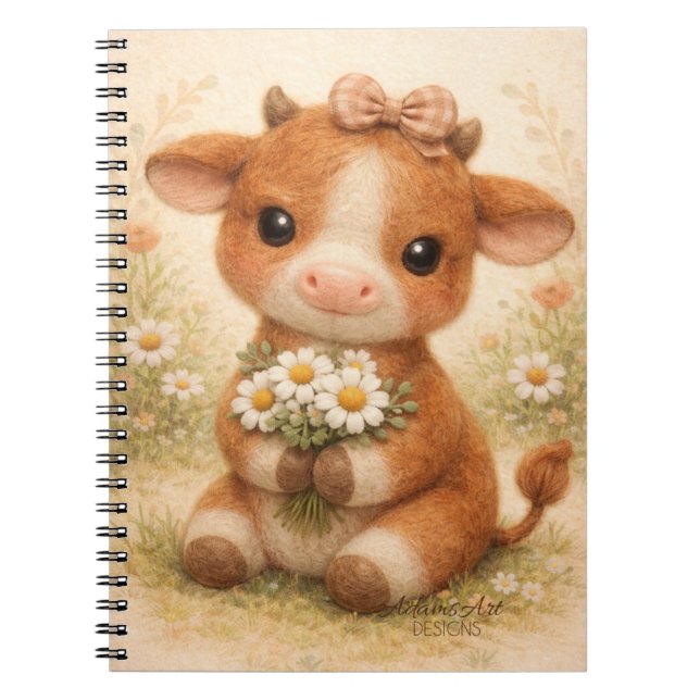 Carnet Vachette Bébé Mignonne avec des Pâquerettes – Ferm (Devant)