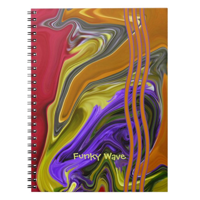 Carnet Vague liquide Funky personnalisée Abstraite (Devant)