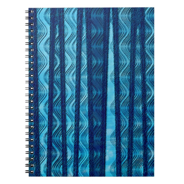 Carnet Vague Rétro Bleu Motif Unique Frais (Devant)