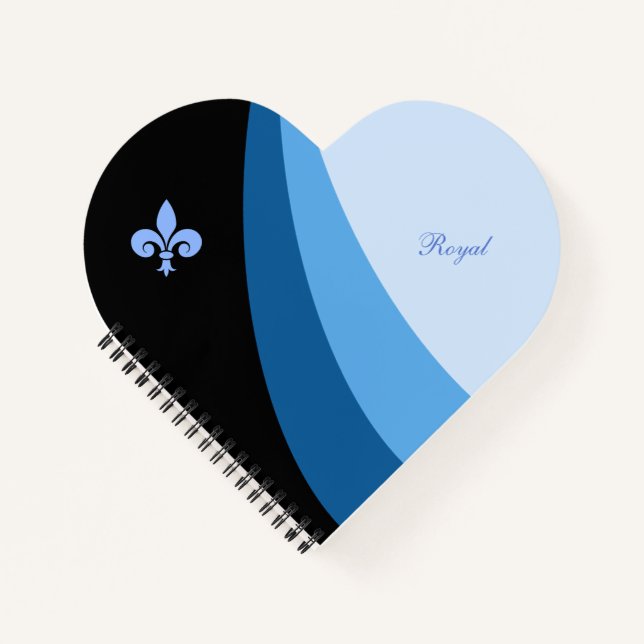 Carnet Vagues abstraites dans des tons bleus & fleur de l (Devant)