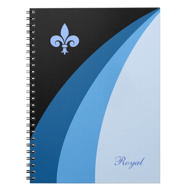 Carnet Vagues abstraites dans des tons bleus & fleur de l (Devant)