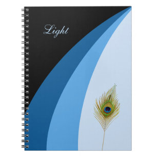 Carnet vagues Abstraites dans les tons bleus et plumes de