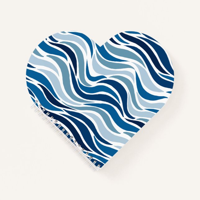Carnet Vagues abstraites en bleu  (Devant)
