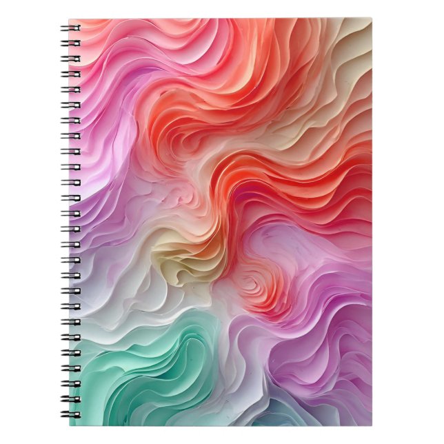 Carnet Vagues colorées pastel abstraites (Devant)