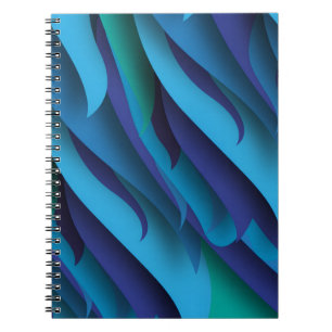 Carnet Vagues de différentes couleurs du bleu au vert