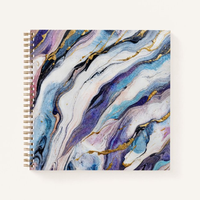 Carnet Vagues de marbre doré de luxe égéen (Devant)