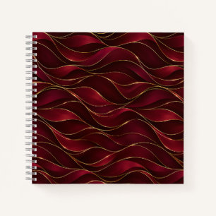 Carnet Vagues de marbre rouge burgundy élégantes avec acc