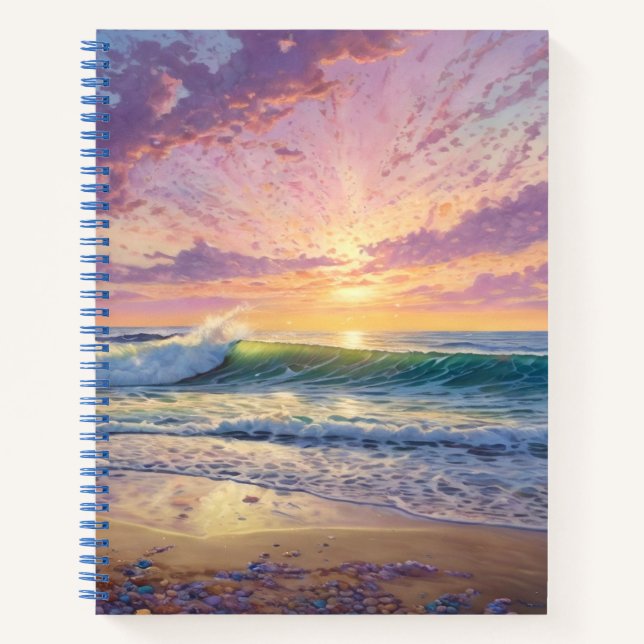 Carnet Vagues de plage et art de rivage (Devant)