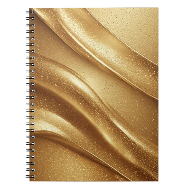 Carnet Vagues dorées abstraites avec paillettes scintilla (Devant)