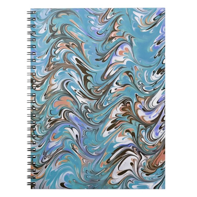 Carnet Vagues en bleu acrylique pour l'art Abstrait (Devant)