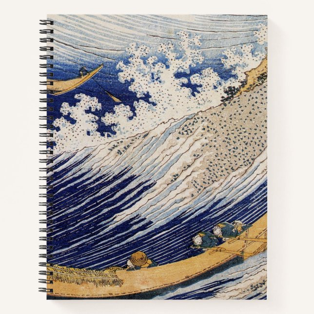 Carnet Vagues océaniques Hokusai Bateaux en mer (Devant)