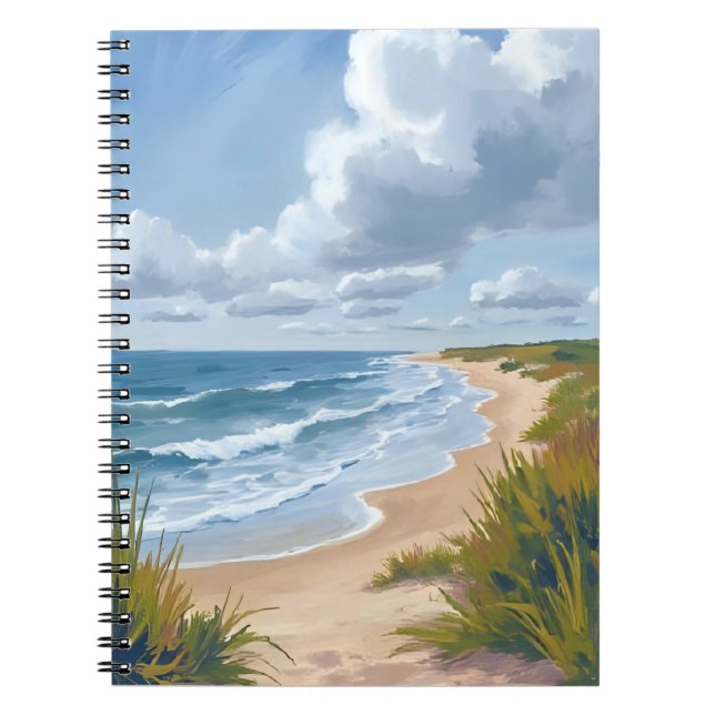 Carnet Vagues océaniques | Peinture côtière de plage (Devant)