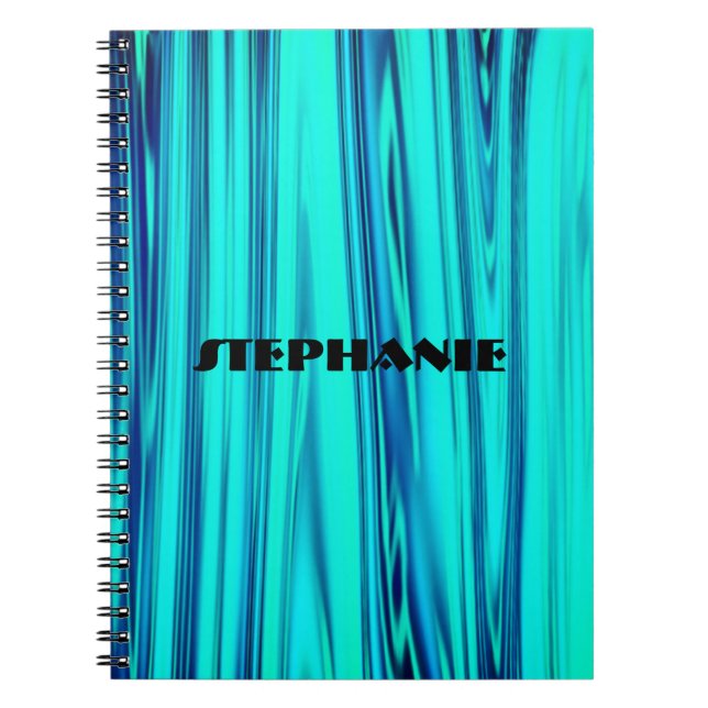 Carnet Vagues Turquoise Océan Abstrait Vert Ombre Motif (Devant)