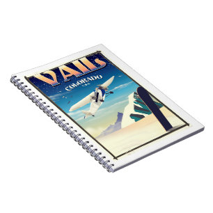 Carnet Vail Colorado affiche de voyage vintage