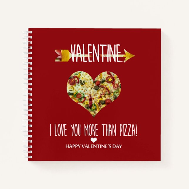 Carnet Valentine, je t'aime plus que la pizza (Devant)