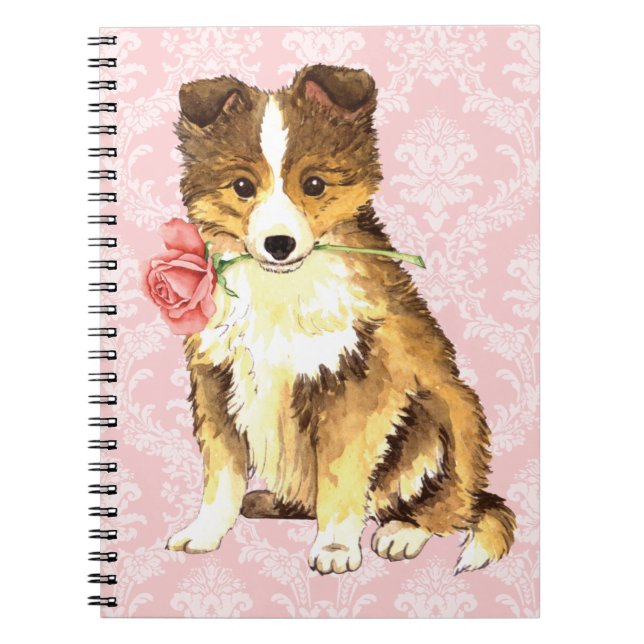 Carnet Valentine Rose Sheltie (Devant)