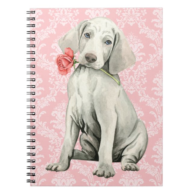Carnet Valentine Rose Weimaraner (Devant)
