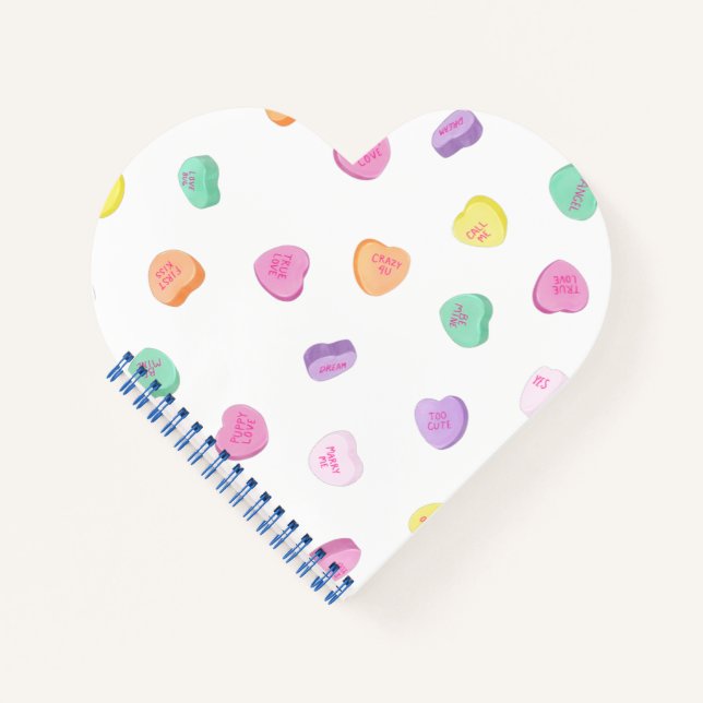 Carnet Valentines Day Candy Hearts Motif (Devant)