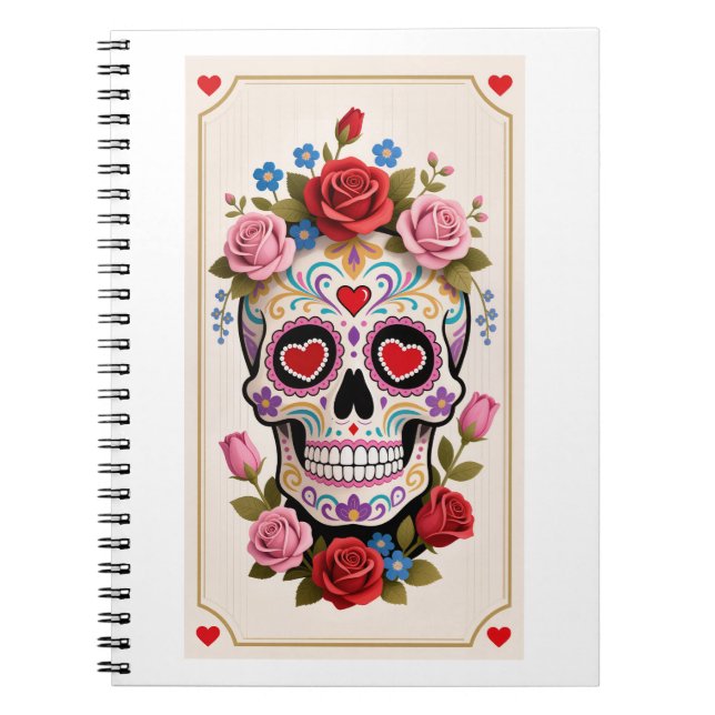 Carnet Valentines Day Sugar Skull Notebook (Devant)