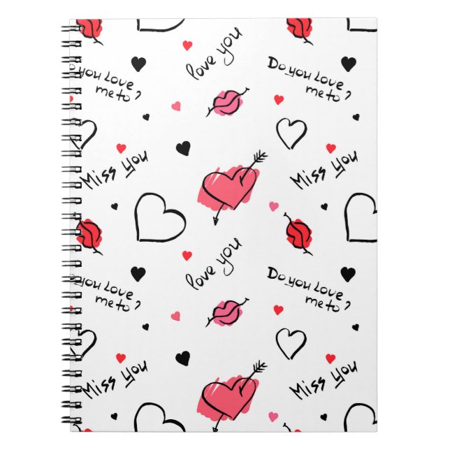 Carnet Valentine's Hearts Arrow sans couture (Devant)