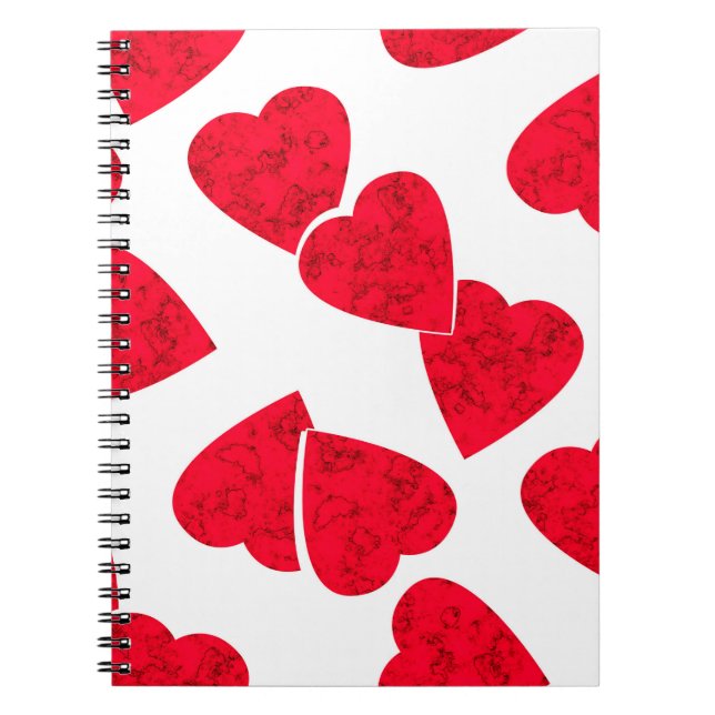 Carnet Valentines invisibles Jour coeur rouge blanc motif (Devant)