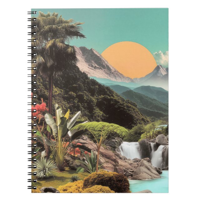 Carnet Vallée Tropicale Surréelle Avec Cascades (Devant)