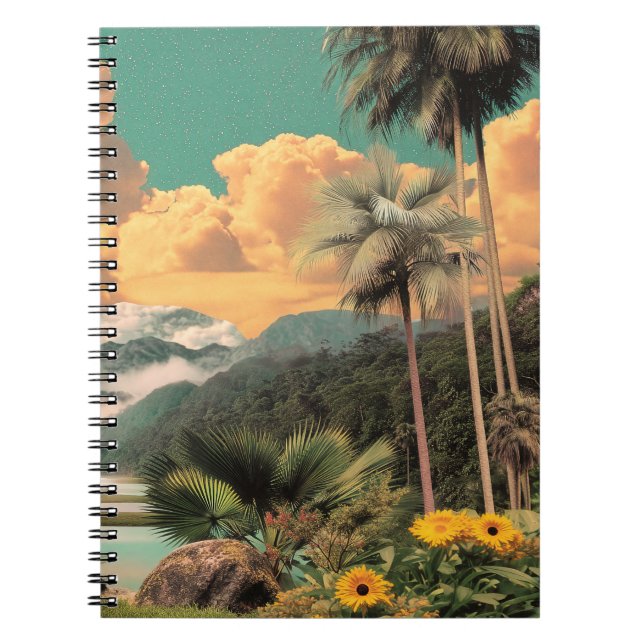 Carnet Vallée Tropicale Surréelle Avec Palmiers (Devant)