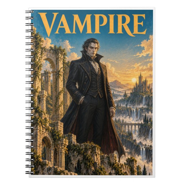 Carnet Vampire, monstre de fantasy gothique (Devant)