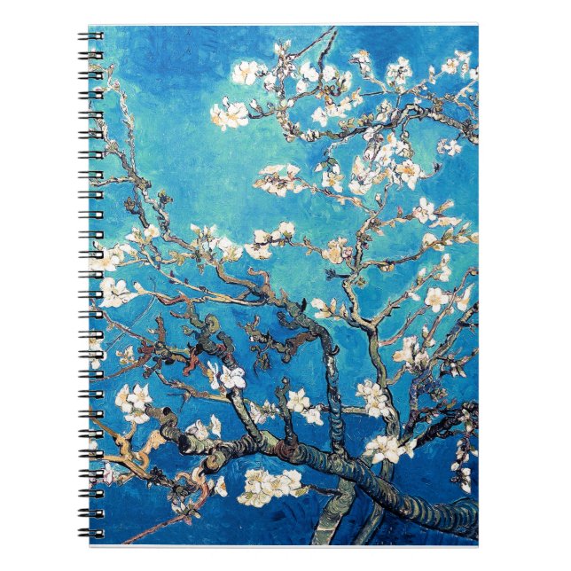 Carnet Van Gogh Almond Blossoms bleu turquoise (Devant)