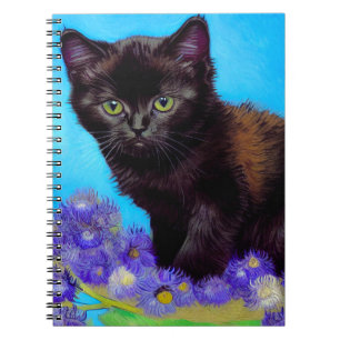 Carnet Van Gogh Chat et fleurs