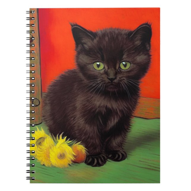 Carnet Van Gogh Style Chat noir (Devant)