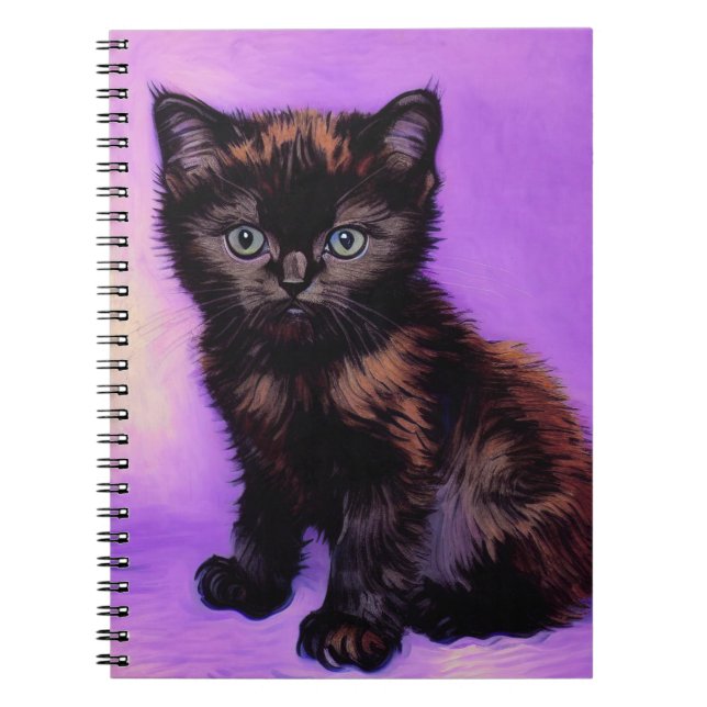 Carnet Van Gogh Style Chat pourpre (Devant)