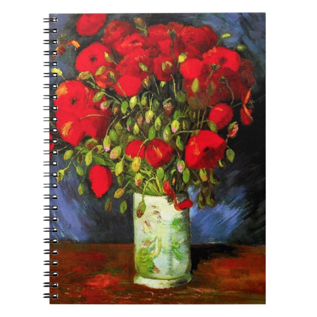 Carnet Van Gogh Vase Avec Ordinateur Portable Red Poppies (Devant)