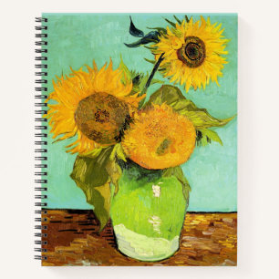 Carnet Van Gogh, Vase avec trois tournesols