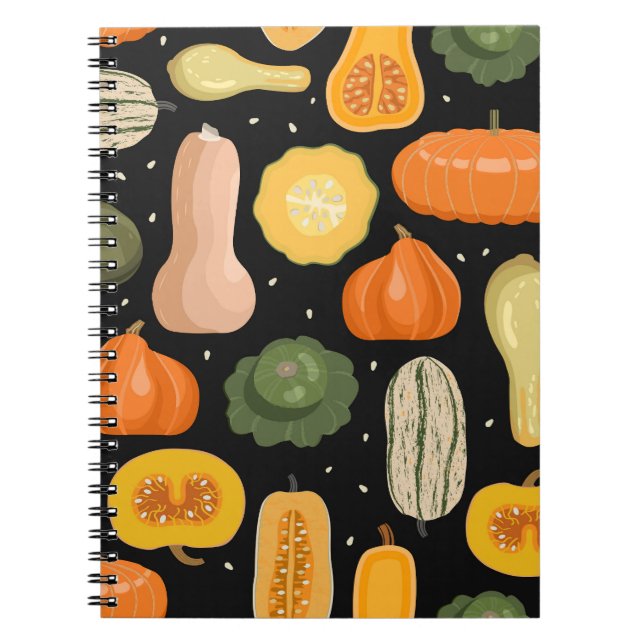 Carnet Variétés citrouilles, illustration transparente de (Devant)