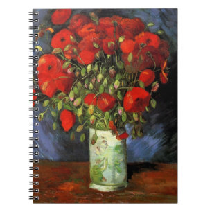 Carnet Vase avec des pavots rouges par Vincent van Gogh