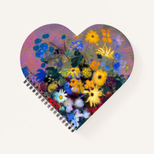 Carnet Vase blanc avec fleurs Odilon Redon