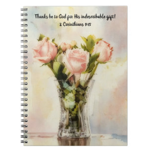 Carnet Vase de la foi Rose Revue de prière Bible Verse