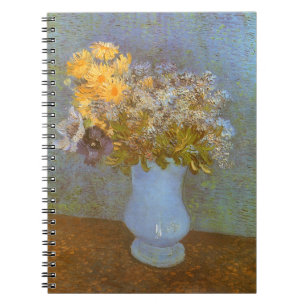 Carnet Vase de lilas, de marguerites et d'anémones de Vin