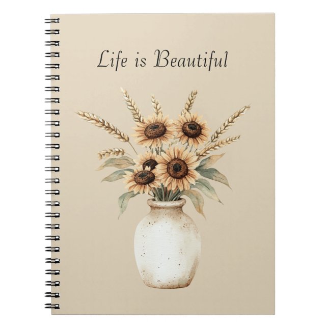 Carnet Vase de tournesols  (Devant)