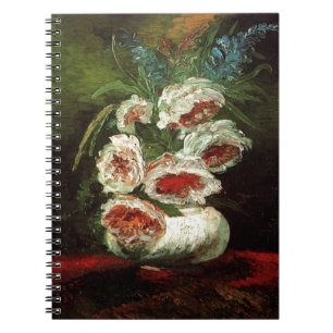 Carnet Vase vintage avec pivoines, Vincent van Gogh.