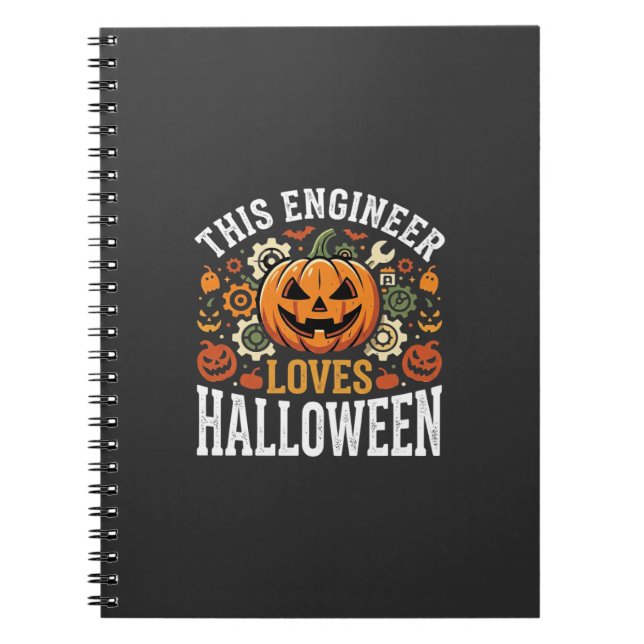 Carnet Vecteur de citrouille d'ingénieur d'Halloween (Devant)