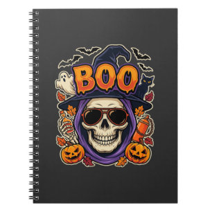 Carnet Vecteur de lunettes de soleil crâne Boo Halloween