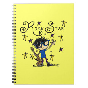 Carnet Vedette du rock de garçon de cheveux noirs