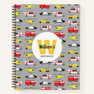 Carnet Véhicules d'urgence Transport Kids Sketchbook