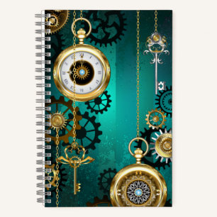 Carnet Veille bijoux Steampunk sur un Arrière - plan vert