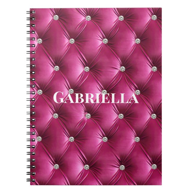 Carnet Velours Luxe Glam Rose Faux (Devant)