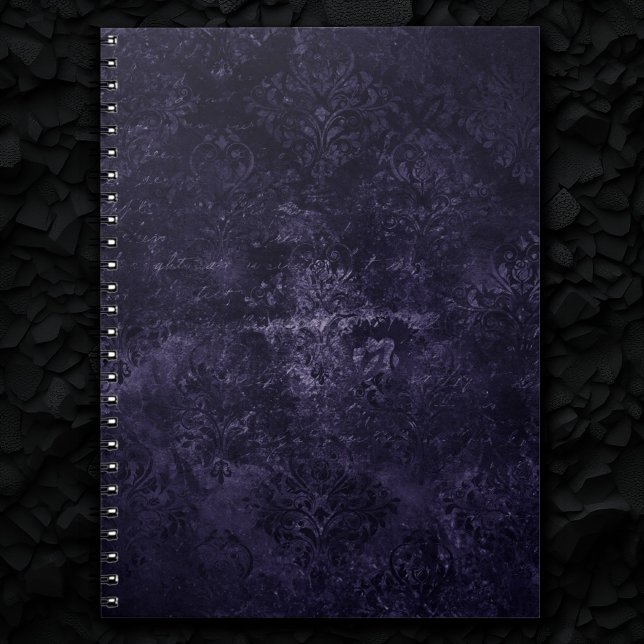 Carnet Velvety Midnight Damask | Indigo Purple Grunge (Créateur téléchargé)