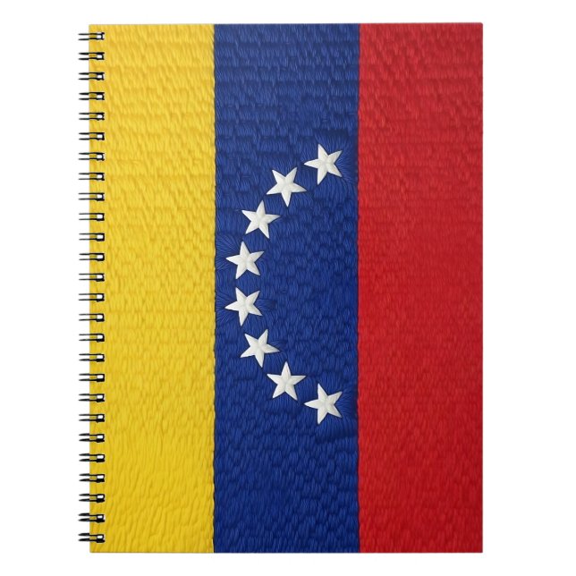 Carnet Venezuelan flag embroidery style design (Devant)