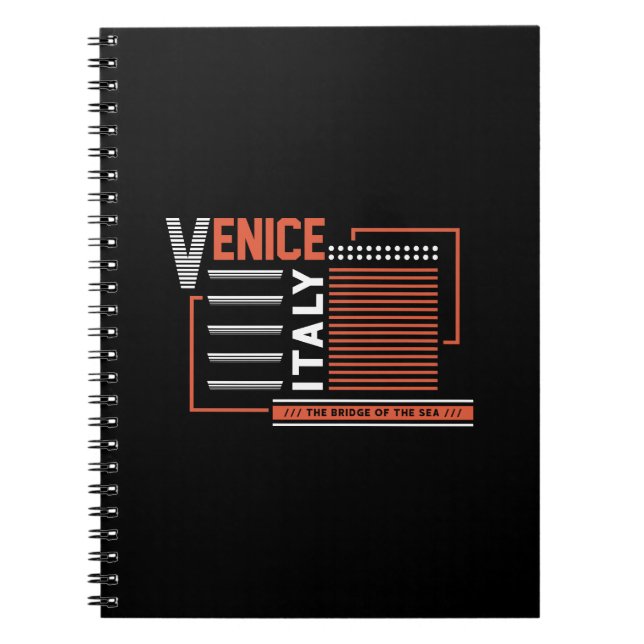 Carnet Venise Italie Design de Typographie Géométrique Mo (Devant)